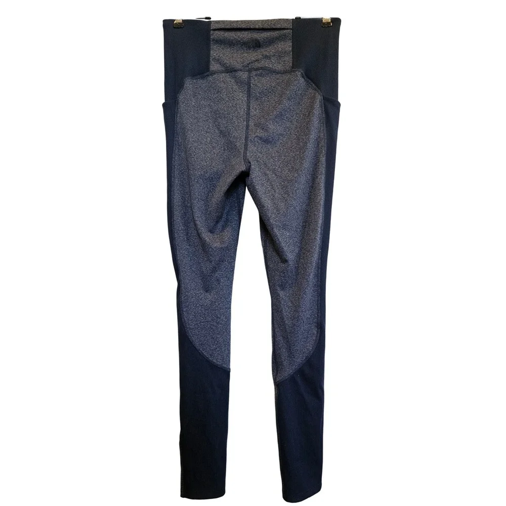 The North Face Womens Blue Heathered High Rise Athletic Leggings Size L